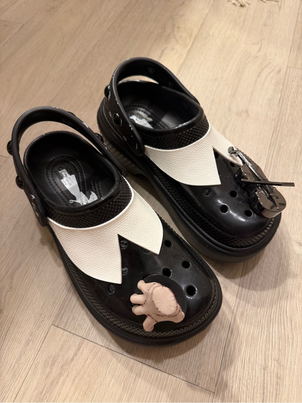 CROCS Wednesday Addams Slip-On Clog Mules with Charms